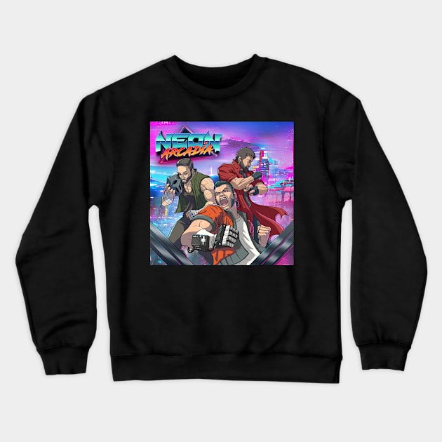 Neon Arcadia Band Art Crewneck Sweatshirt by Pressed for Time Productions